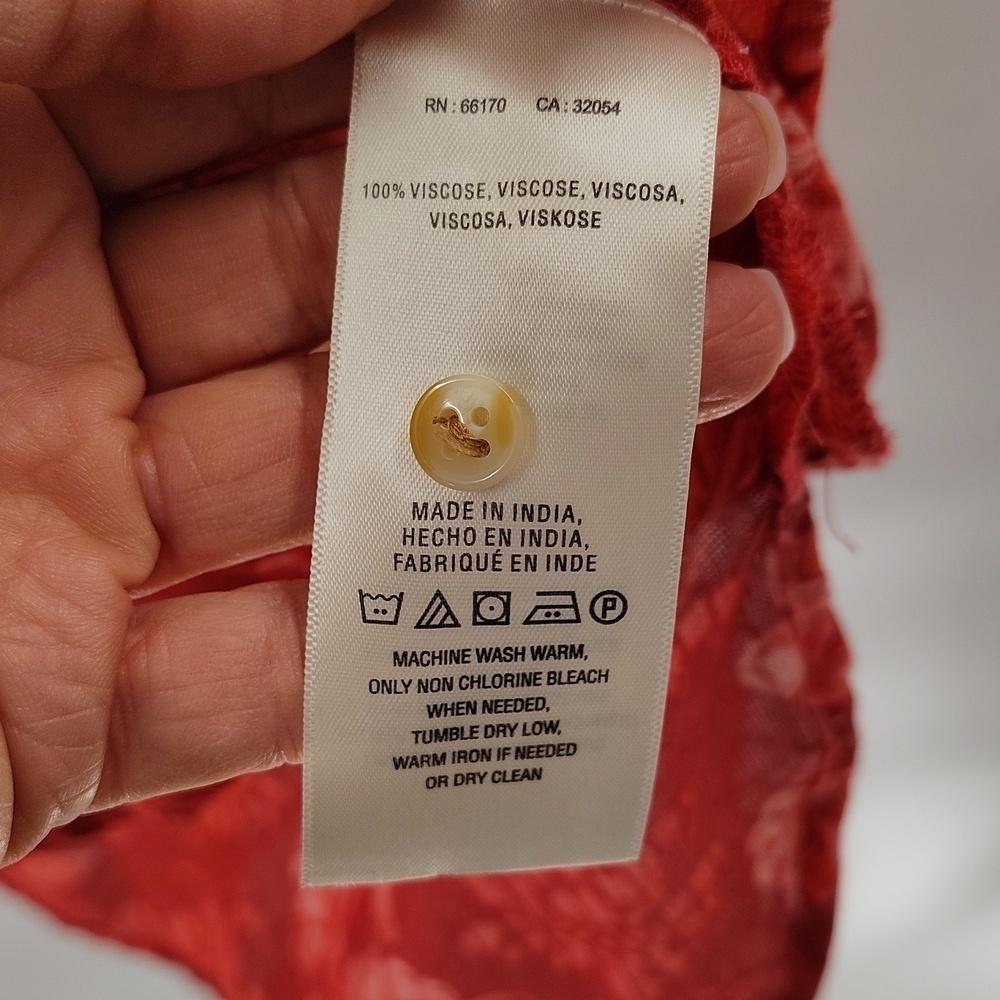 Anthropologie Akemi + Kin Romantic Boho Feminine  Red Cotton XS - Picture 2 of 7